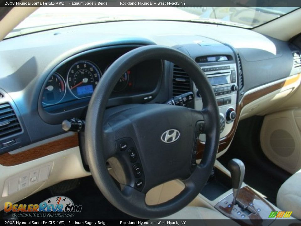 2008 Hyundai Santa Fe GLS 4WD Platinum Sage / Beige Photo #7