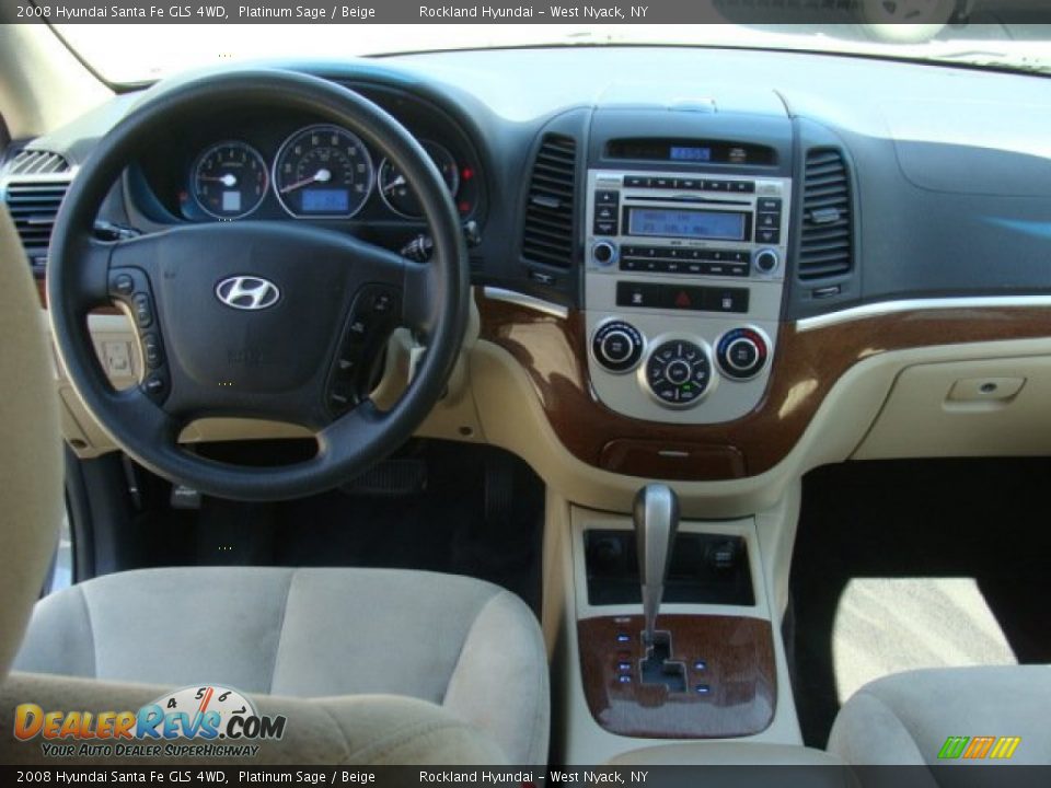 2008 Hyundai Santa Fe GLS 4WD Platinum Sage / Beige Photo #9