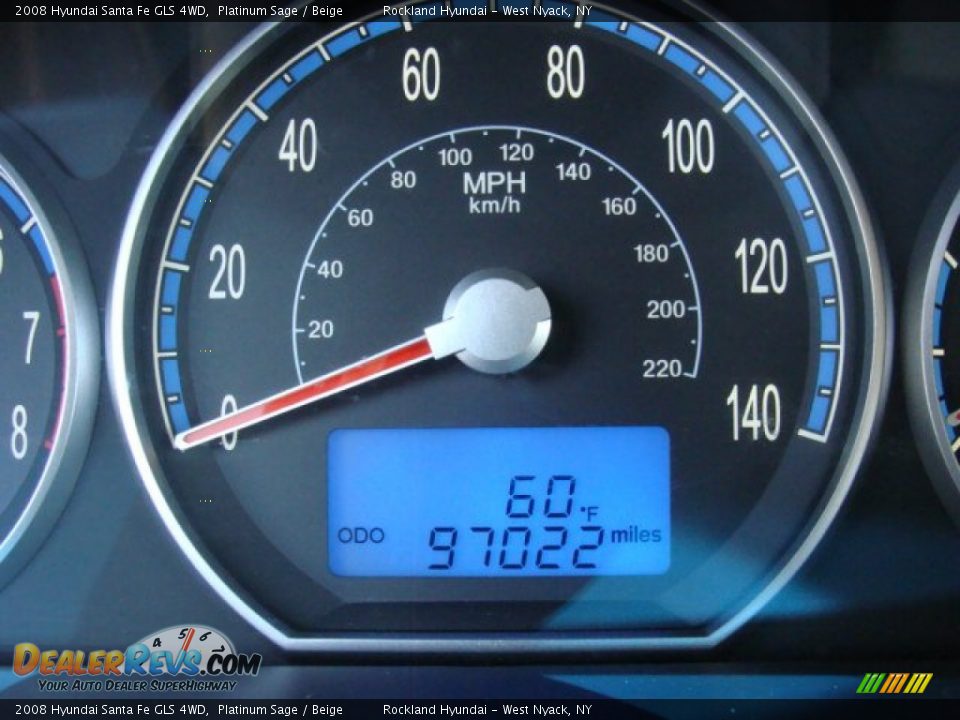 2008 Hyundai Santa Fe GLS 4WD Platinum Sage / Beige Photo #14