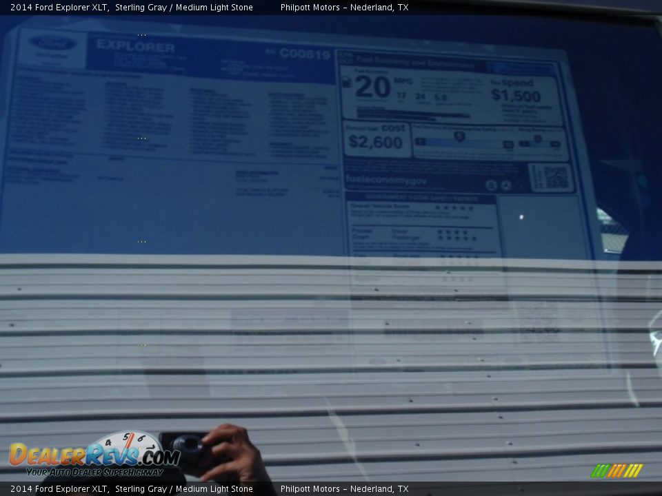 2014 Ford Explorer XLT Sterling Gray / Medium Light Stone Photo #30