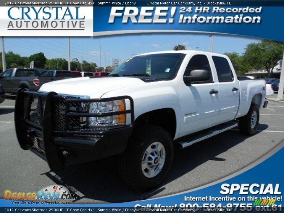 2012 Chevrolet Silverado 2500HD LT Crew Cab 4x4 Summit White / Ebony Photo #1