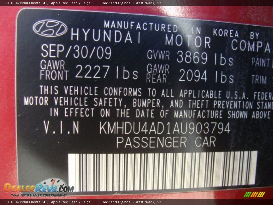 2010 Hyundai Elantra GLS Apple Red Pearl / Beige Photo #30
