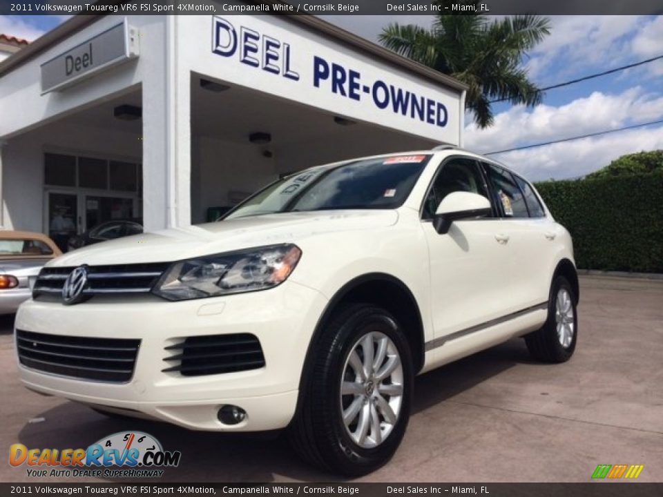 2011 Volkswagen Touareg VR6 FSI Sport 4XMotion Campanella White / Cornsilk Beige Photo #1
