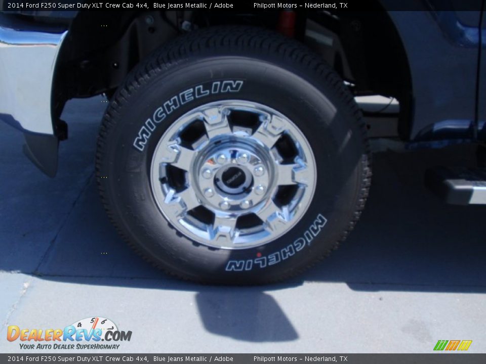 2014 Ford F250 Super Duty XLT Crew Cab 4x4 Blue Jeans Metallic / Adobe Photo #12