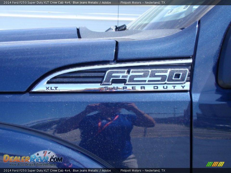 2014 Ford F250 Super Duty XLT Crew Cab 4x4 Blue Jeans Metallic / Adobe Photo #13