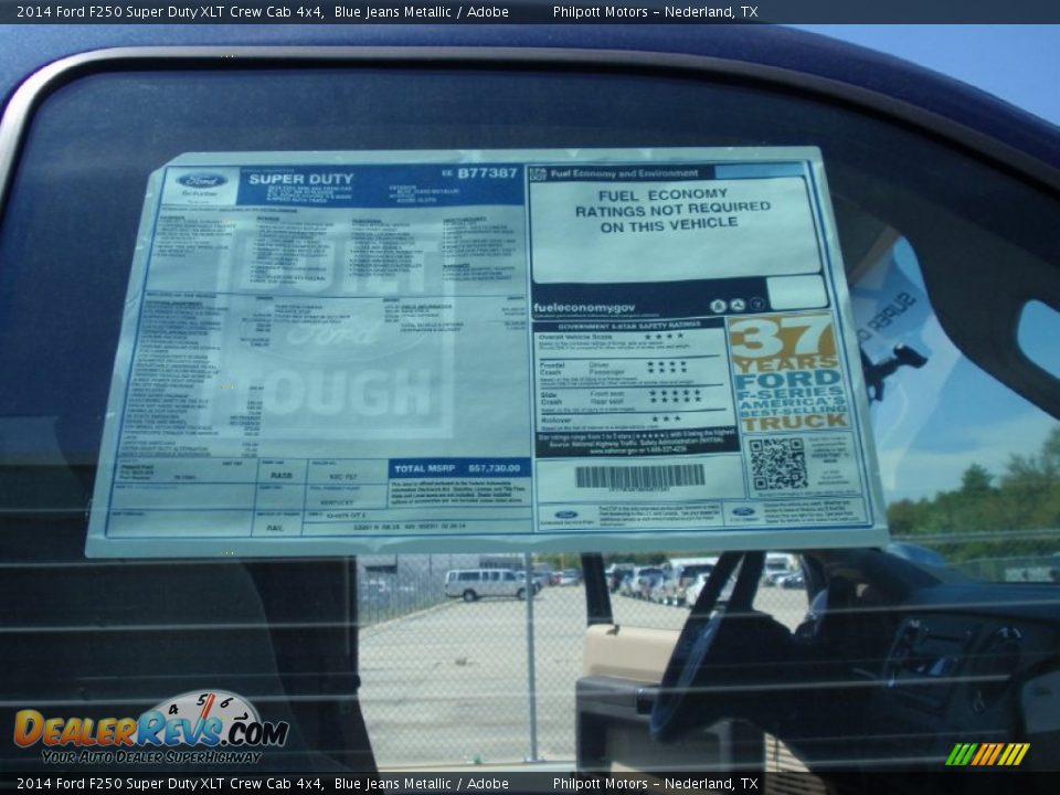 2014 Ford F250 Super Duty XLT Crew Cab 4x4 Blue Jeans Metallic / Adobe Photo #36