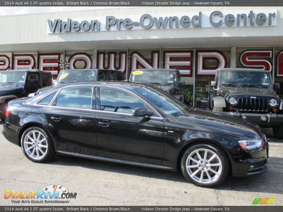 2014 Audi A4 2.0T quattro Sedan Brilliant Black / Chestnut Brown/Black Photo #1