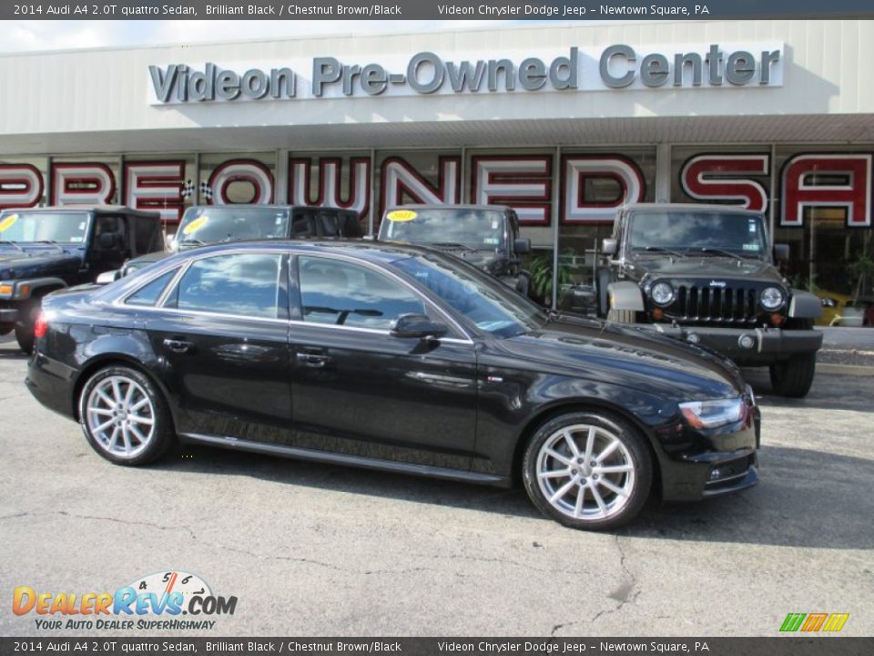 2014 Audi A4 2.0T quattro Sedan Brilliant Black / Chestnut Brown/Black Photo #2