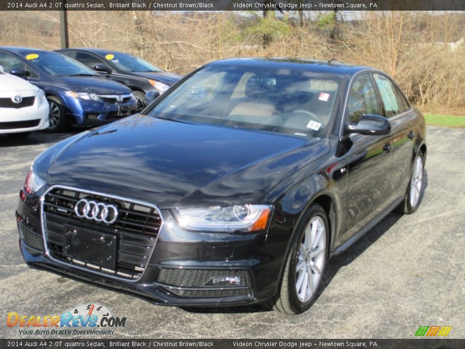 2014 Audi A4 2.0T quattro Sedan Brilliant Black / Chestnut Brown/Black Photo #4