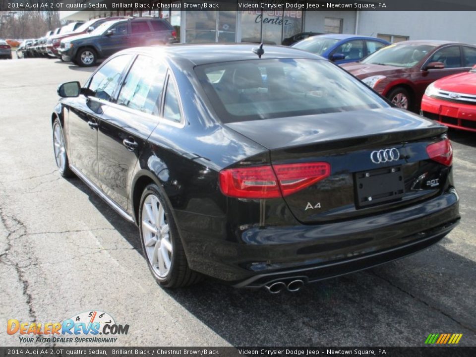 2014 Audi A4 2.0T quattro Sedan Brilliant Black / Chestnut Brown/Black Photo #8