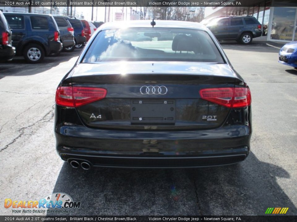 2014 Audi A4 2.0T quattro Sedan Brilliant Black / Chestnut Brown/Black Photo #9