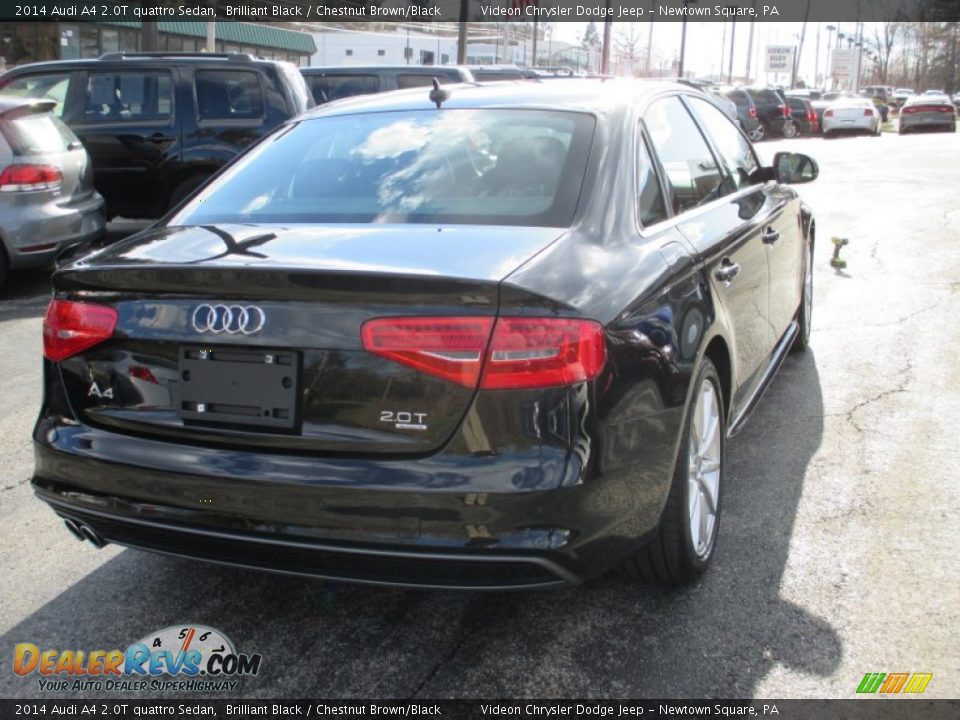 2014 Audi A4 2.0T quattro Sedan Brilliant Black / Chestnut Brown/Black Photo #10