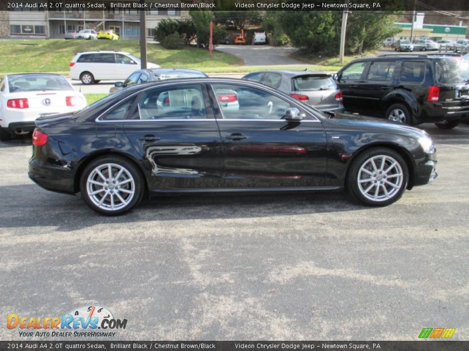 2014 Audi A4 2.0T quattro Sedan Brilliant Black / Chestnut Brown/Black Photo #12