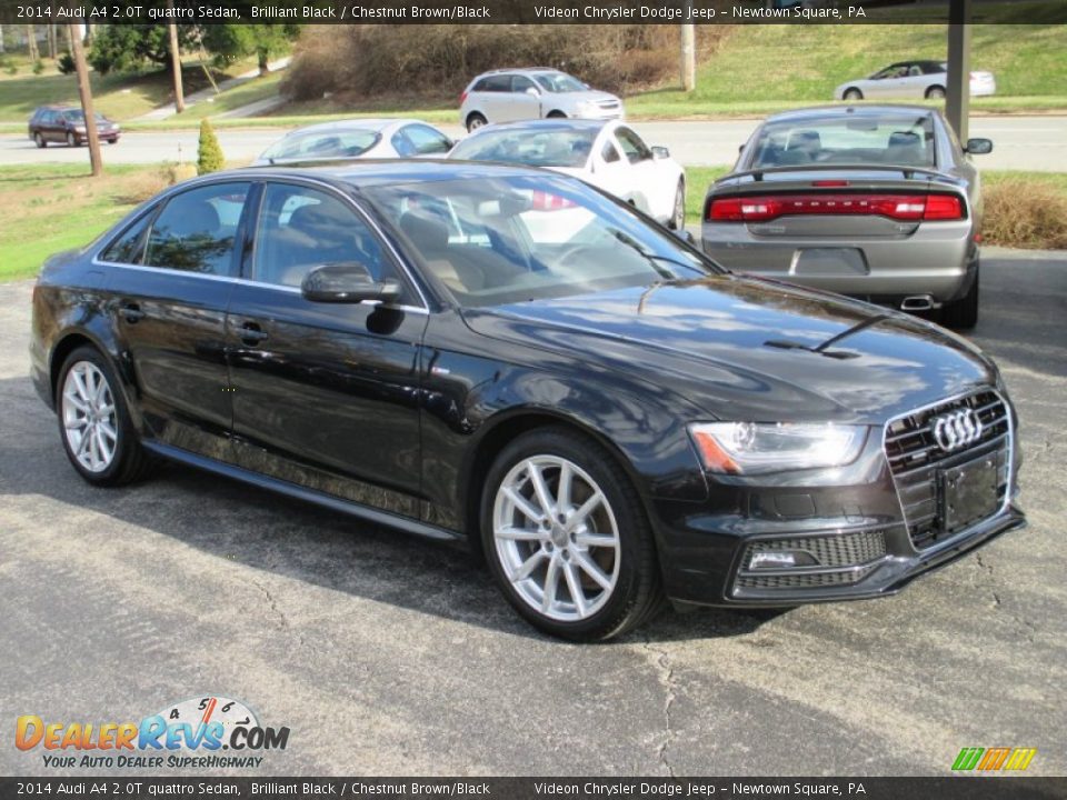 2014 Audi A4 2.0T quattro Sedan Brilliant Black / Chestnut Brown/Black Photo #14