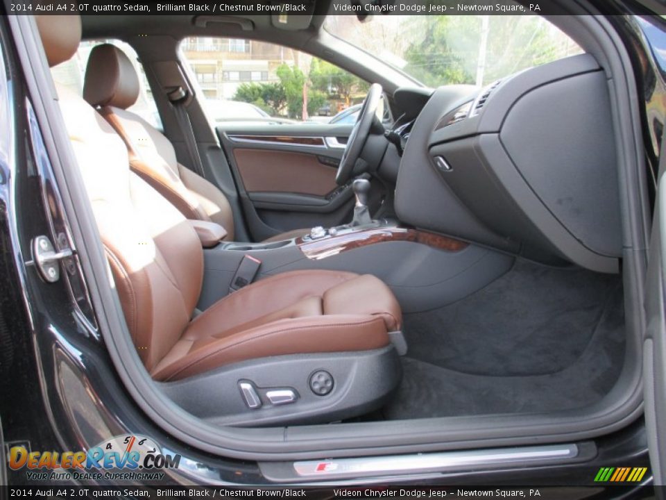 2014 Audi A4 2.0T quattro Sedan Brilliant Black / Chestnut Brown/Black Photo #16