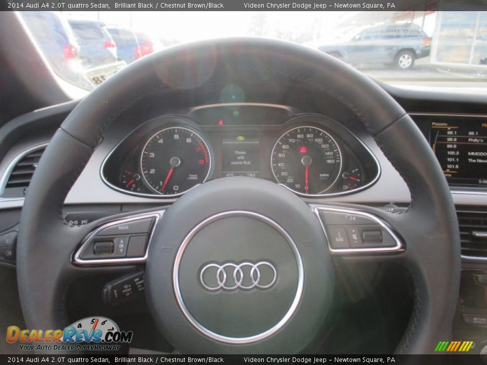2014 Audi A4 2.0T quattro Sedan Brilliant Black / Chestnut Brown/Black Photo #22