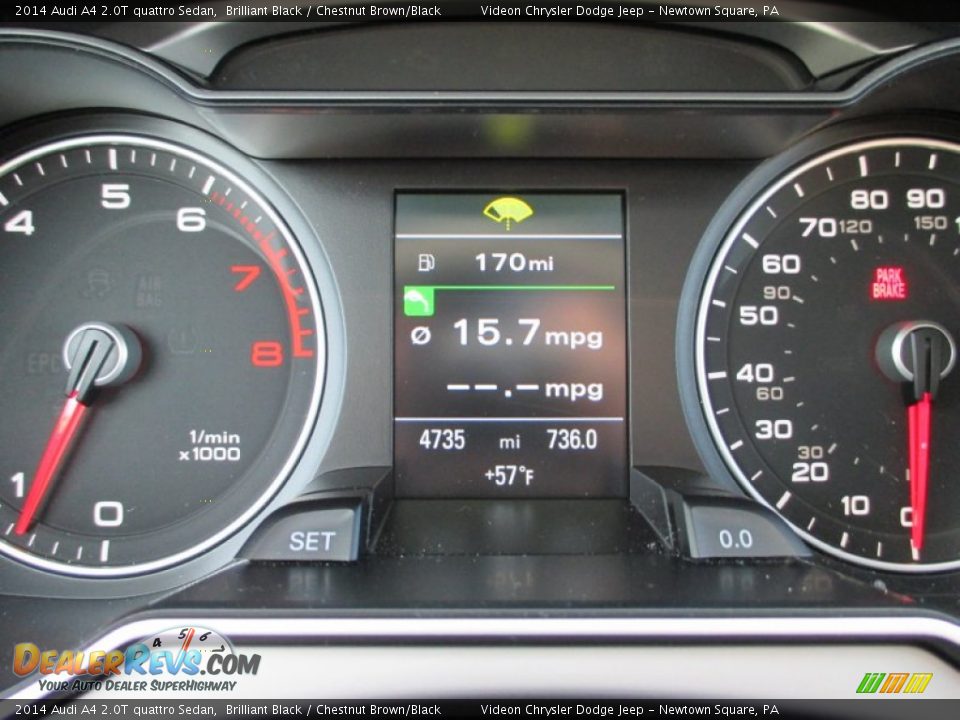 2014 Audi A4 2.0T quattro Sedan Brilliant Black / Chestnut Brown/Black Photo #23