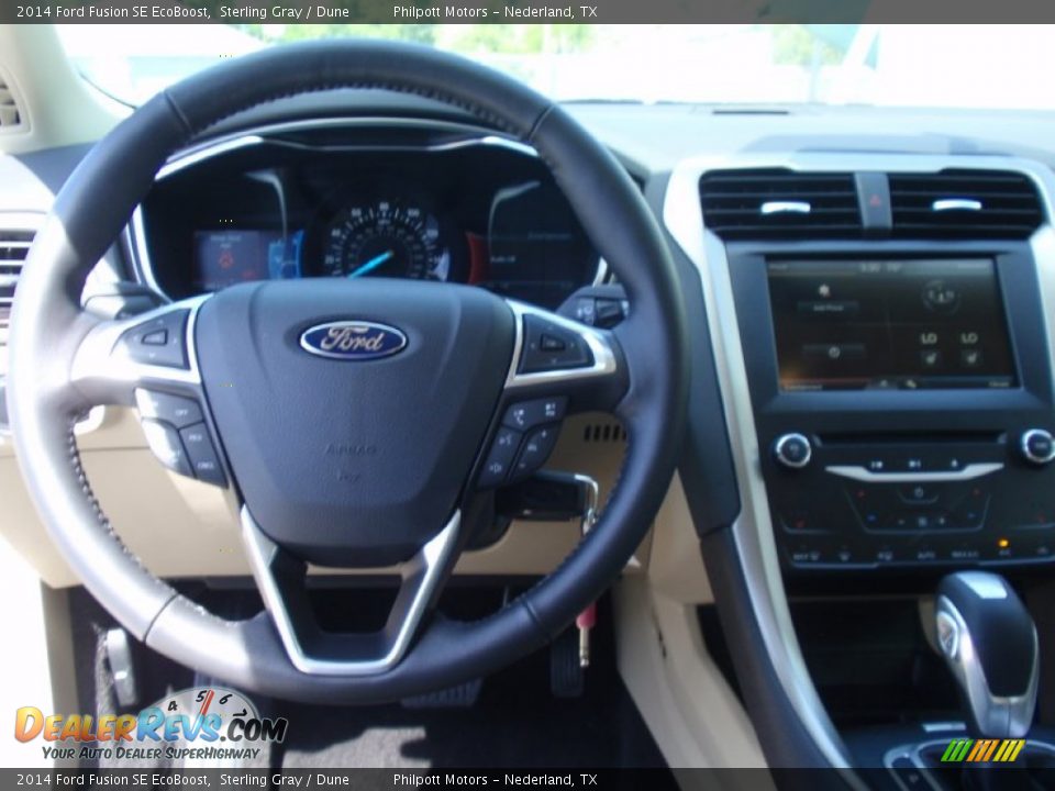 2014 Ford Fusion SE EcoBoost Sterling Gray / Dune Photo #31