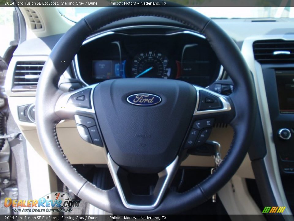 2014 Ford Fusion SE EcoBoost Sterling Gray / Dune Photo #33