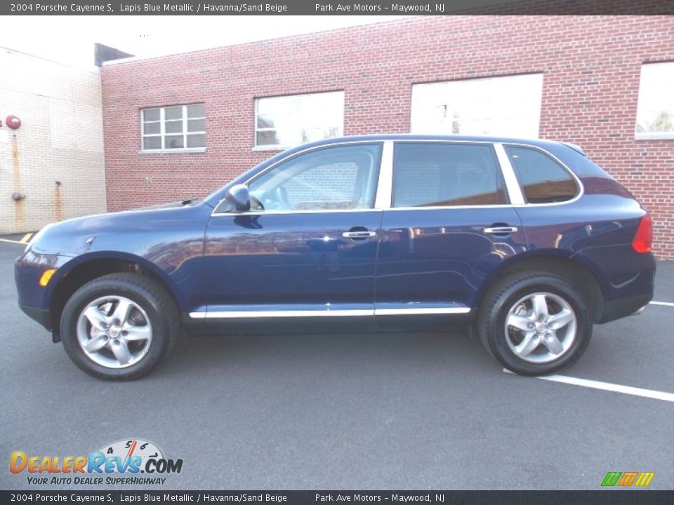 2004 Porsche Cayenne S Lapis Blue Metallic / Havanna/Sand Beige Photo #2