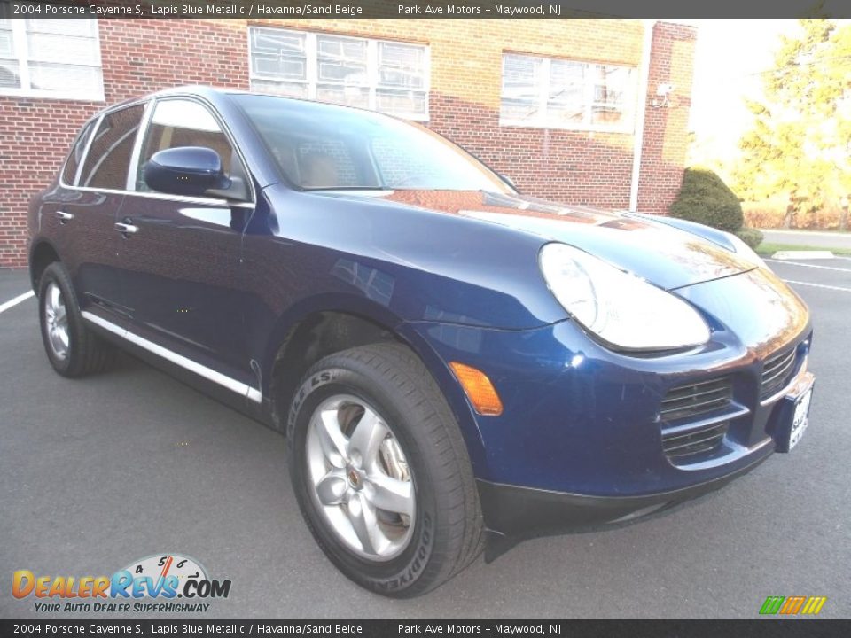 2004 Porsche Cayenne S Lapis Blue Metallic / Havanna/Sand Beige Photo #7