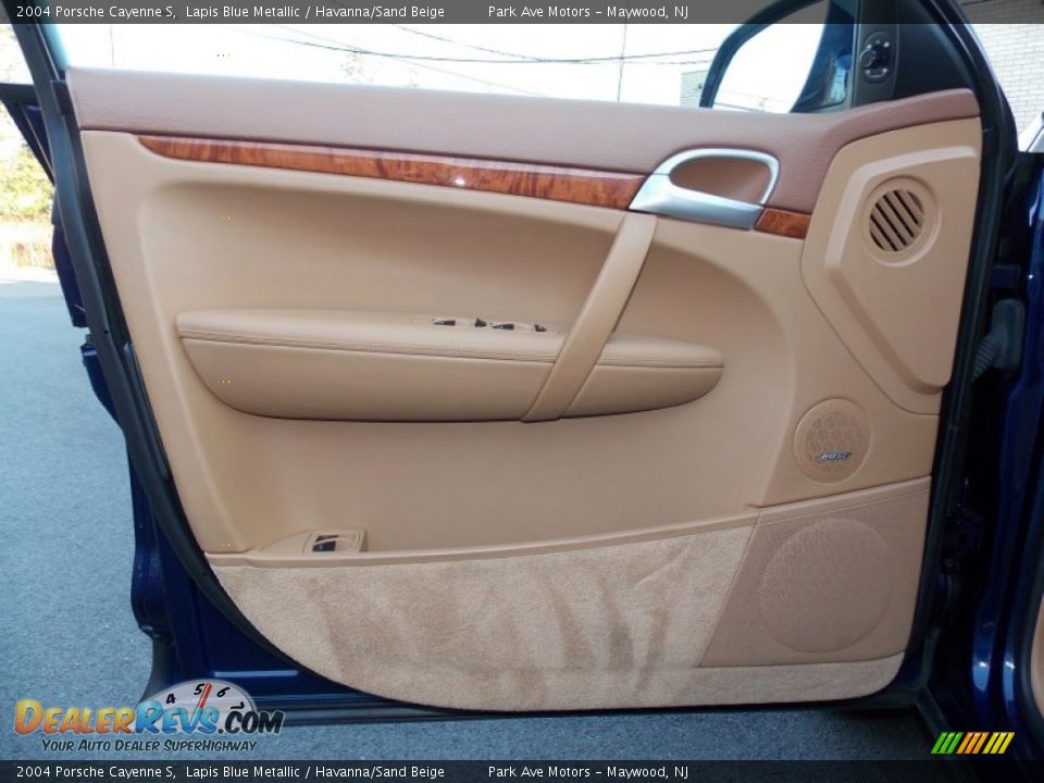 2004 Porsche Cayenne S Lapis Blue Metallic / Havanna/Sand Beige Photo #11