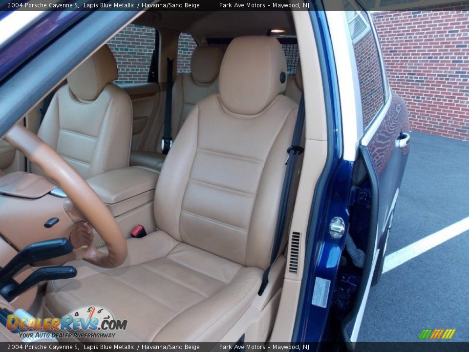 2004 Porsche Cayenne S Lapis Blue Metallic / Havanna/Sand Beige Photo #12