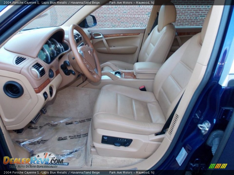 2004 Porsche Cayenne S Lapis Blue Metallic / Havanna/Sand Beige Photo #13