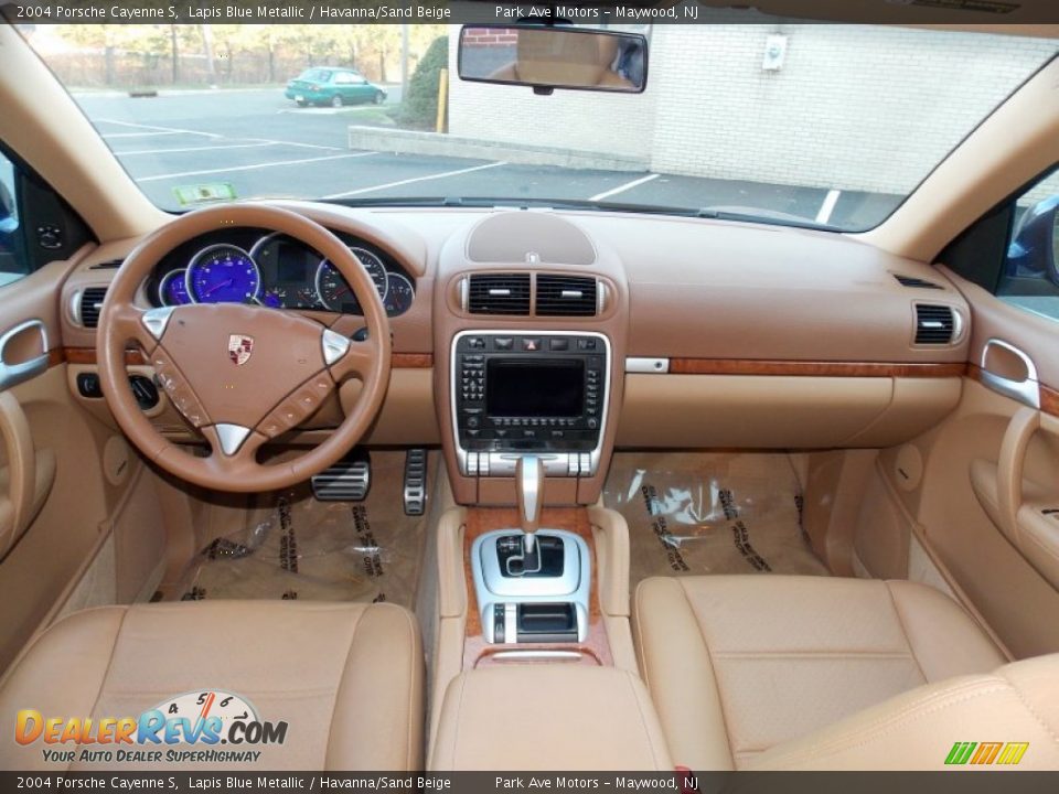 2004 Porsche Cayenne S Lapis Blue Metallic / Havanna/Sand Beige Photo #15