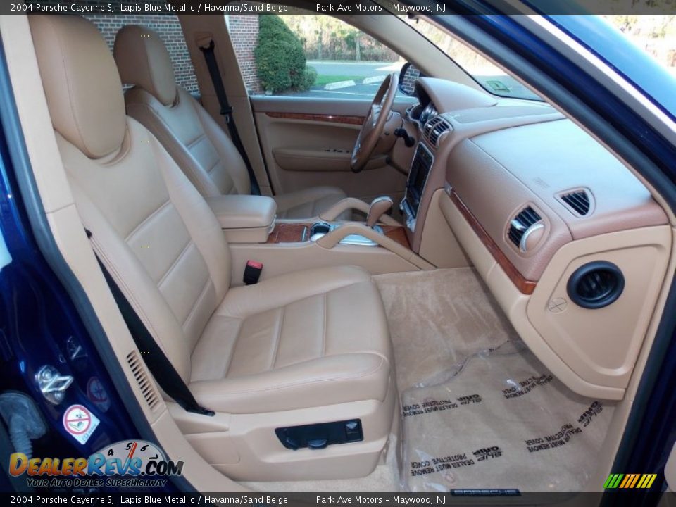 2004 Porsche Cayenne S Lapis Blue Metallic / Havanna/Sand Beige Photo #22