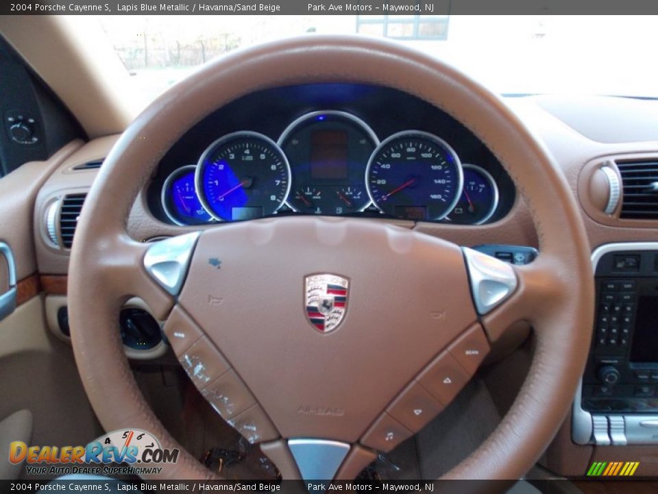 2004 Porsche Cayenne S Lapis Blue Metallic / Havanna/Sand Beige Photo #31