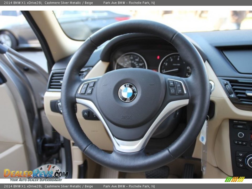 2014 BMW X1 xDrive28i Cashmere Silver Metallic / Beige Photo #15