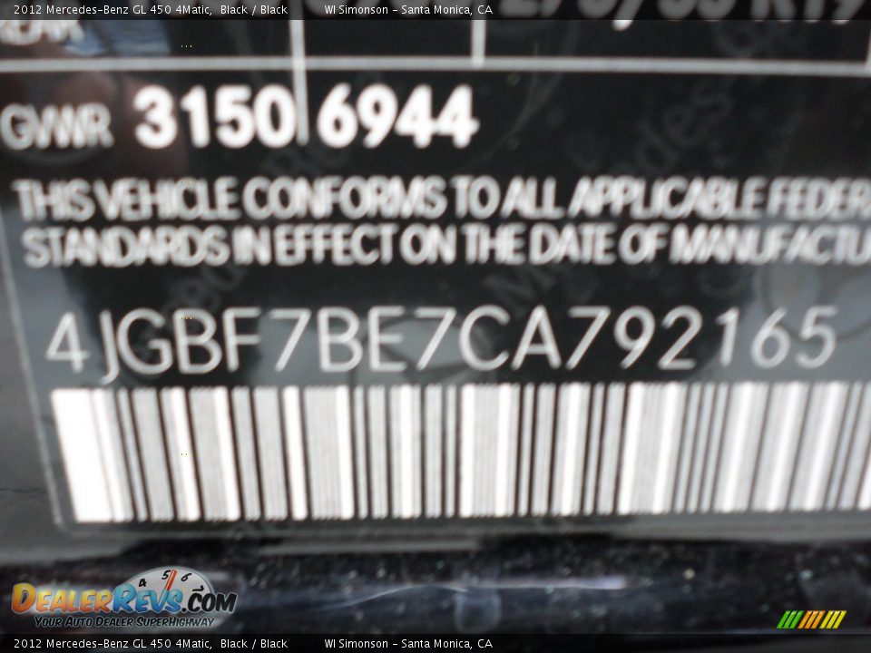 2012 Mercedes-Benz GL 450 4Matic Black / Black Photo #25