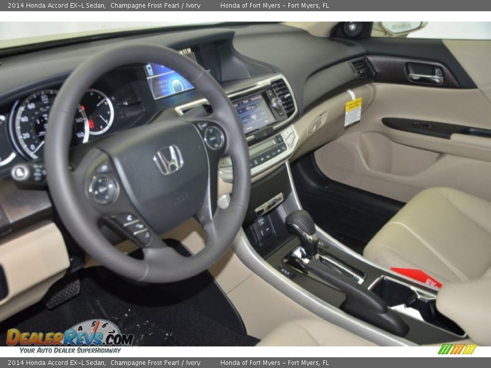 2014 Honda Accord EX-L Sedan Champagne Frost Pearl / Ivory Photo #11