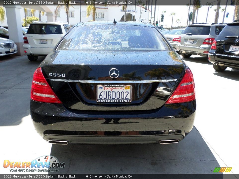 2012 Mercedes-Benz S 550 Sedan Black / Black Photo #3