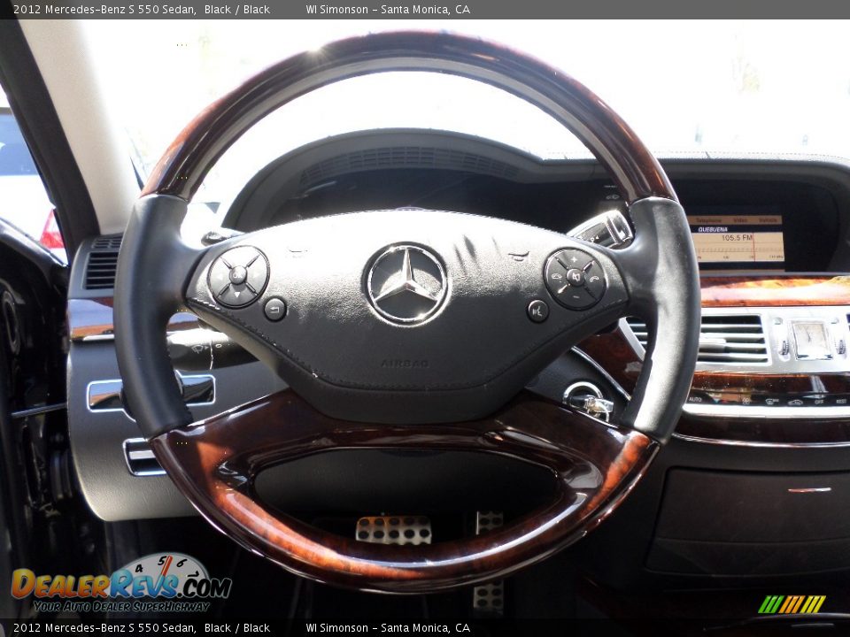 2012 Mercedes-Benz S 550 Sedan Black / Black Photo #12