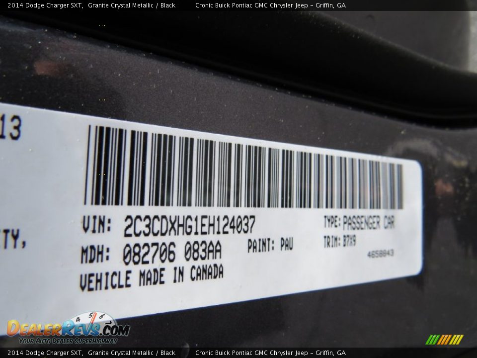 2014 Dodge Charger SXT Granite Crystal Metallic / Black Photo #17