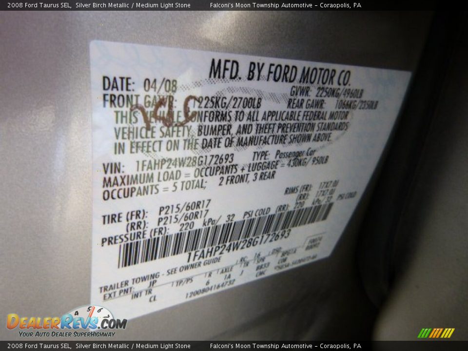2008 Ford Taurus SEL Silver Birch Metallic / Medium Light Stone Photo #24