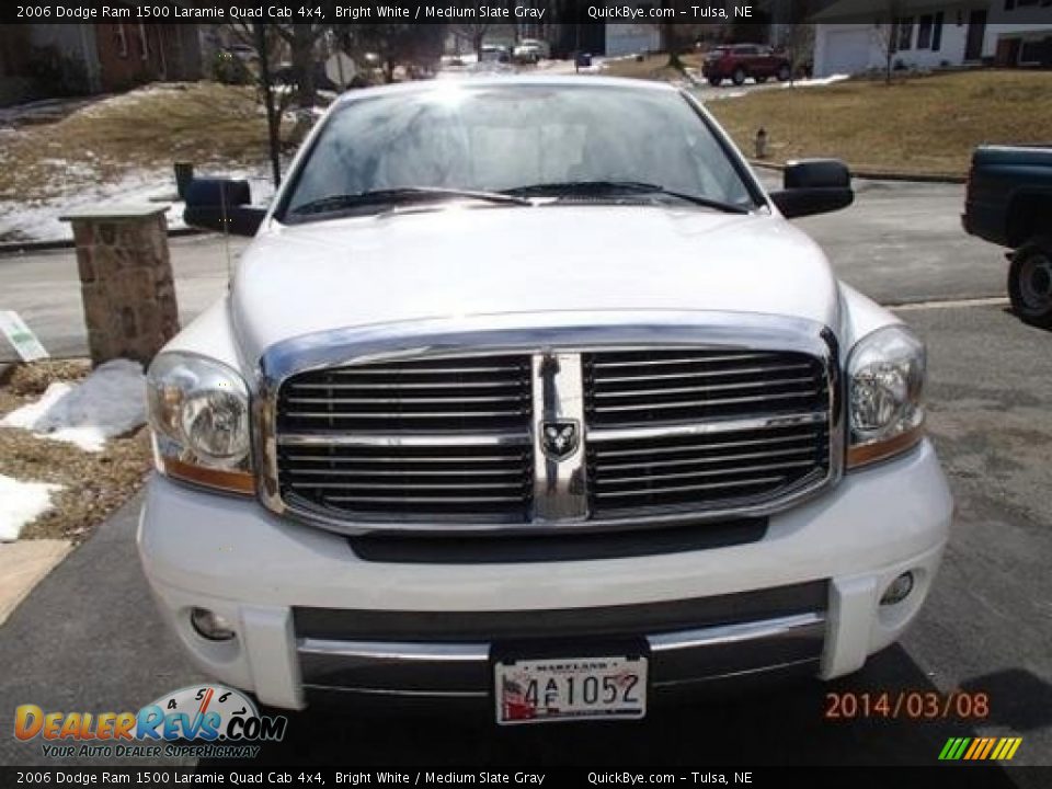 2006 Dodge Ram 1500 Laramie Quad Cab 4x4 Bright White / Medium Slate Gray Photo #3