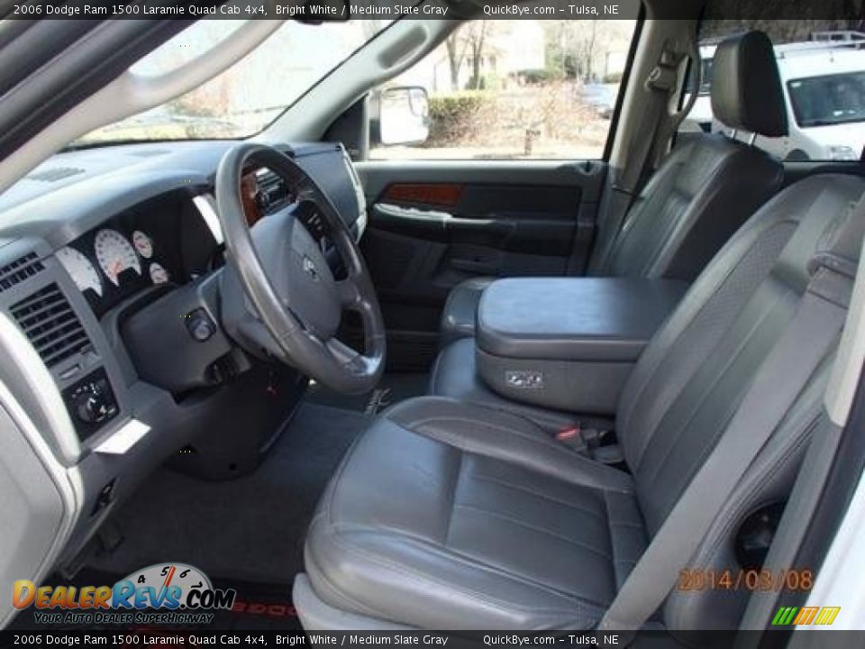 2006 Dodge Ram 1500 Laramie Quad Cab 4x4 Bright White / Medium Slate Gray Photo #5