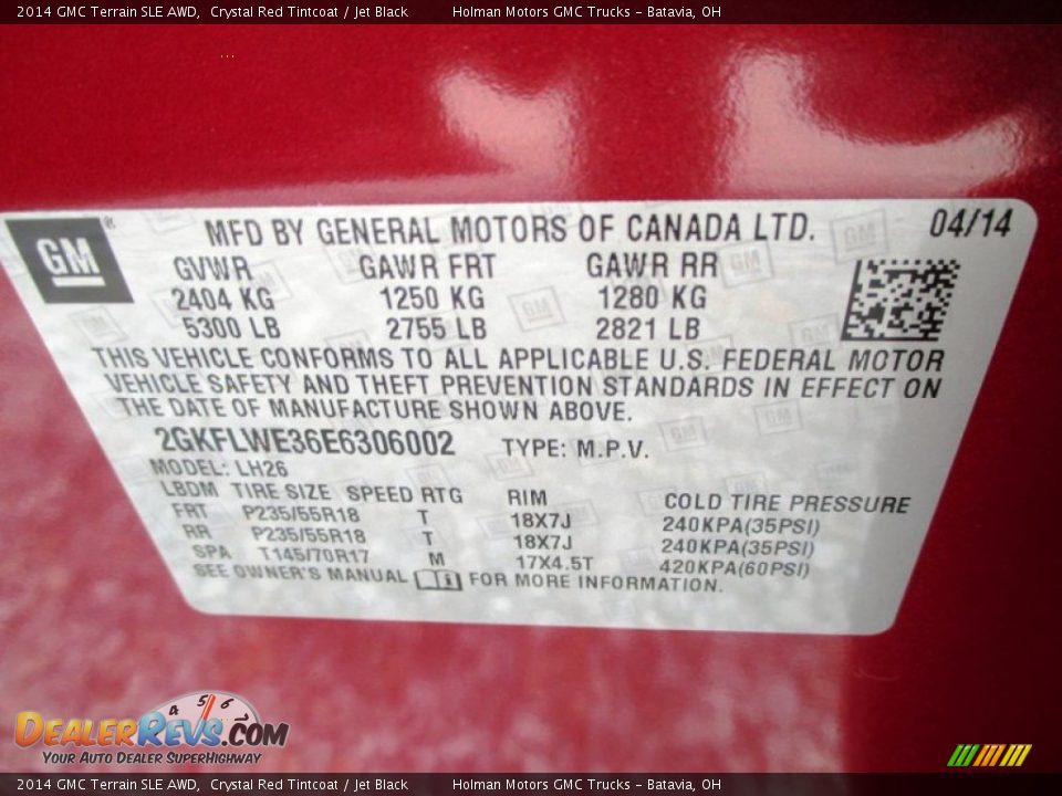 2014 GMC Terrain SLE AWD Crystal Red Tintcoat / Jet Black Photo #4