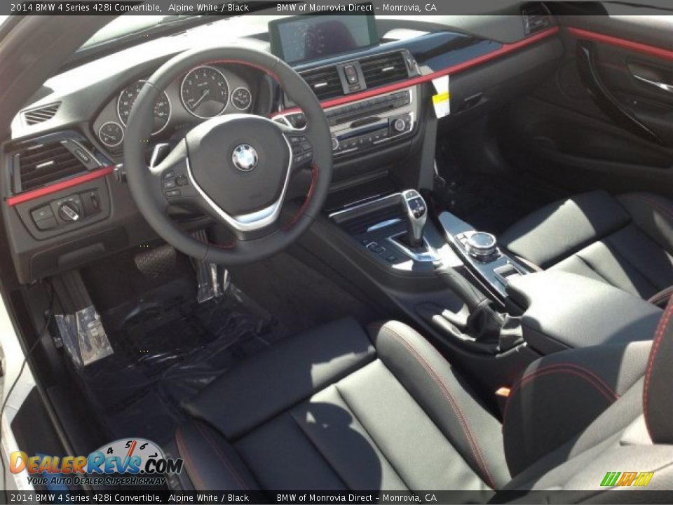 Black Interior - 2014 BMW 4 Series 428i Convertible Photo #6