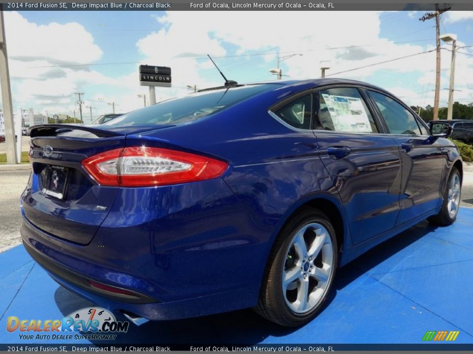 2014 Ford Fusion SE Deep Impact Blue / Charcoal Black Photo #3