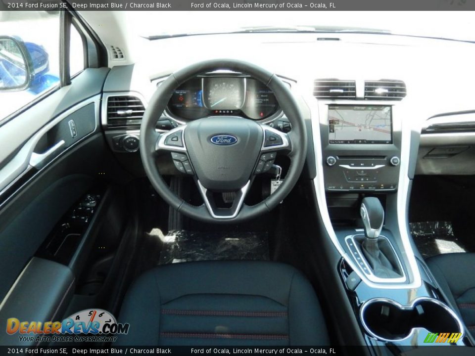 2014 Ford Fusion SE Deep Impact Blue / Charcoal Black Photo #9