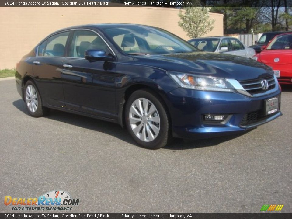 2014 Honda Accord EX Sedan Obsidian Blue Pearl / Black Photo #2