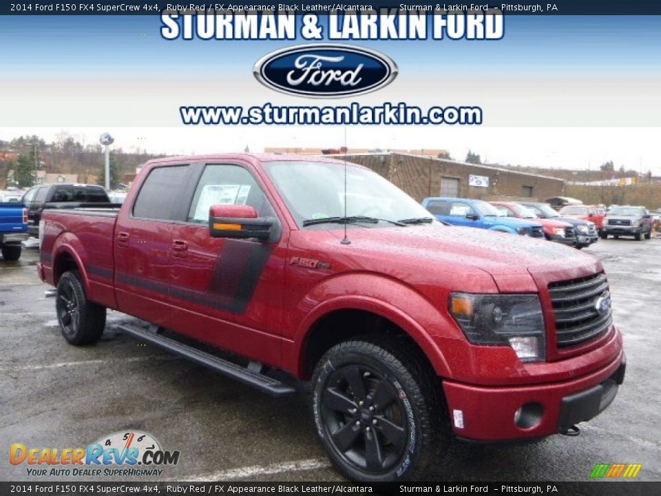 2014 Ford F150 FX4 SuperCrew 4x4 Ruby Red / FX Appearance Black Leather/Alcantara Photo #1