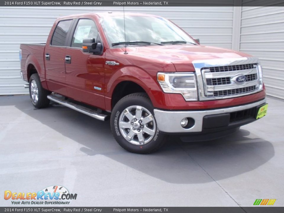 2014 Ford F150 XLT SuperCrew Ruby Red / Steel Grey Photo #1