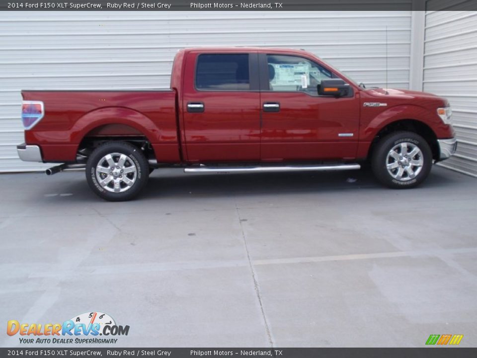 2014 Ford F150 XLT SuperCrew Ruby Red / Steel Grey Photo #2