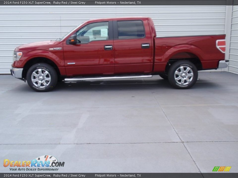 2014 Ford F150 XLT SuperCrew Ruby Red / Steel Grey Photo #5
