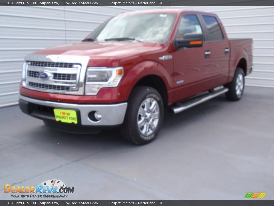 2014 Ford F150 XLT SuperCrew Ruby Red / Steel Grey Photo #6